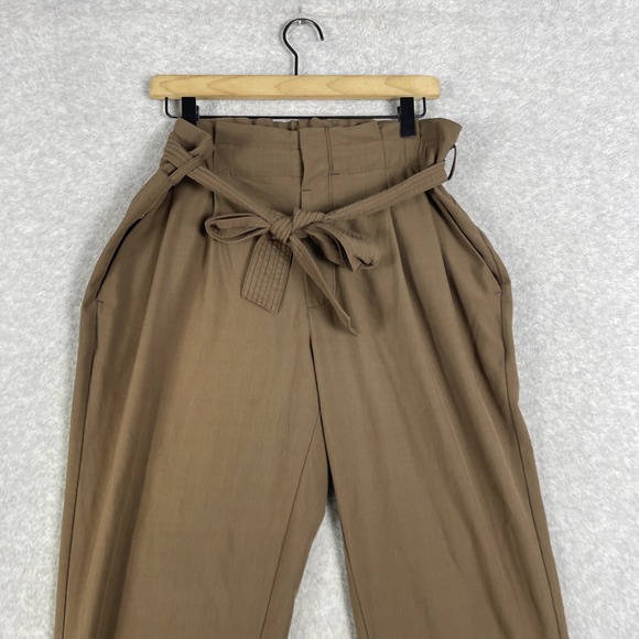 Athleta Skyline Tailored Pants Brown Herringbone Womens‎ 12 Belted Workwear - Picture 3 of 10